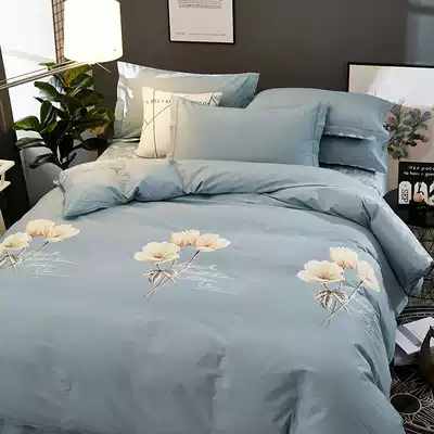 Bed thick cotton polished four-piece set 180x220x240 cotton quilt cover sheets 2 2x2 4 quilt cover winter