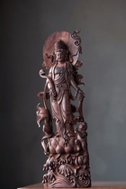 Rongxi Hall Zhengzong Huang Flowers Pear Old Material Guanyin Bodhisattva Handheld the Ruyi Guanyin Pendulum Piece on the Statue Of Guanyin