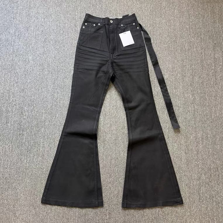 American-Style Retro Washed Black-Gray Coated Waxed Pants, High Street Slim-Fit Flared Stacked Jeans for Men, Trendy American-Style Retro Washed Black-Gray Coated Waxed Pants, High Street Slim-Fit Flared Stacked Jeans for Men, Trendy