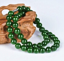 Jade Fingyuan Jade Jade and Jasper ball necklace spinach green women 8mm jade necklace chain