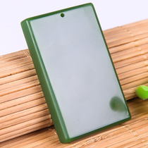 Hetian Jade Bi Ping An brand square jade pendant pendant safe card nothing card Jade brand Jade Pei pendant