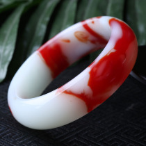 Qingshan jade industry Hetian Jade red jade bracelet Hetian Jade white jade bracelet golden silk color jade bracelet children