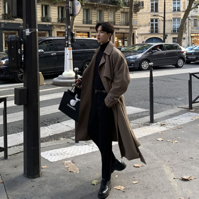 High-End Cthulhu British Style Trench Coat for Men, Spring, Autumn, and Winter 2026 New Mid-Length German-Style Trench Coat