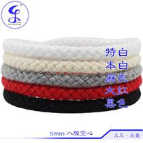 5mm-8 HOLLOW COLORED BEN WHITE RED BLACK T WHITE HEMP GREY ARTISANAL DIY COTTON POLYESTER ROPE LEIN RECOMMENDED