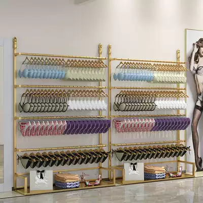 Underwear underwear display rack wall multi-layer shelf Bra shorts display rack shorts side pylons Nano gold shelves