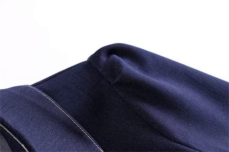 Xuân 2019 mới của phụ nữ thanh lịch OL ve áo denim khâu eo thon Một chiếc váy dài từ - A-Line Váy đầm ngắn xòe