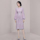 Blue lace dress long-sleeved temperament early autumn women's clothing 2022 new long section slim bag hip one step skirt high-end