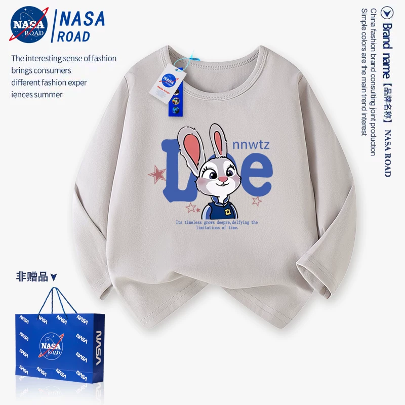 Long-sleeve, children's spring white base body-friendly rabbit