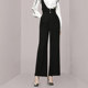 Early autumn suspenders wide-leg pants suit light and mature style women's long-sleeved white shirt high waist foreign style age-reducing two-piece trousers