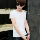 Thanh niên tay ngắn nam T-shirt màu rắn v-cổ Slim chạm đáy áo thể thao quần áo xu hướng nam nửa áo