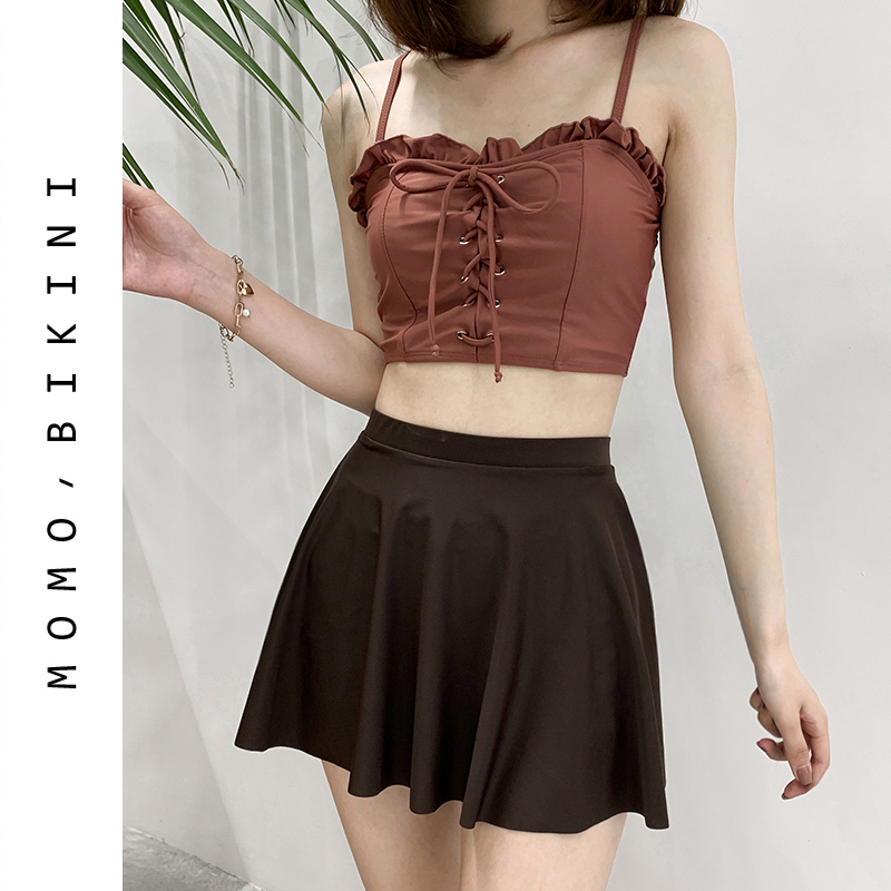 Foam first See new sexy bikini holiday skirt-style swimsuit woman covered with slim conservative student Soak Spa Swimsuit