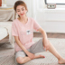 Mùa hè có thể mặc thoải mái womens ngắn tay quần pajama bộ đồ ngủ thoải mái mùa hè nửa tay áo kích thước nhỏ quần áo về nhà. 