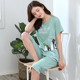 Nửa tay pajama con trai set mùa hè cỡ lớn chất béo mm200 pound thời trang ngày loose 7 phút quần nóng nửa cắt tay áo nhà quần áo.