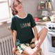 Fresh 2019 Womens Summer Set New Walk Dorm hồng mỏng Ngủ Nghỉ ngơi Ingenal Pajama ngắn tay áo.