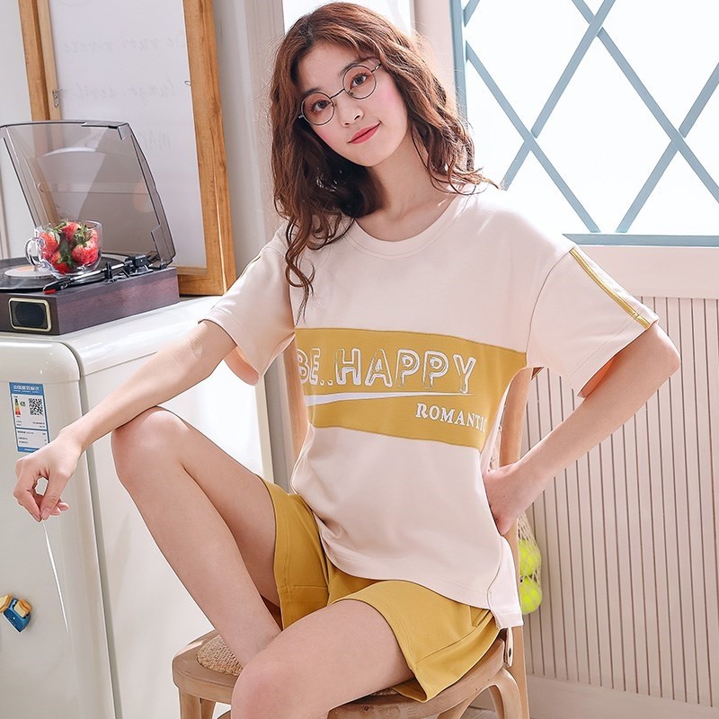 Fresh 2019 Womens Summer Set New Walk Dorm hồng mỏng Ngủ Nghỉ ngơi Ingenal Pajama ngắn tay áo.