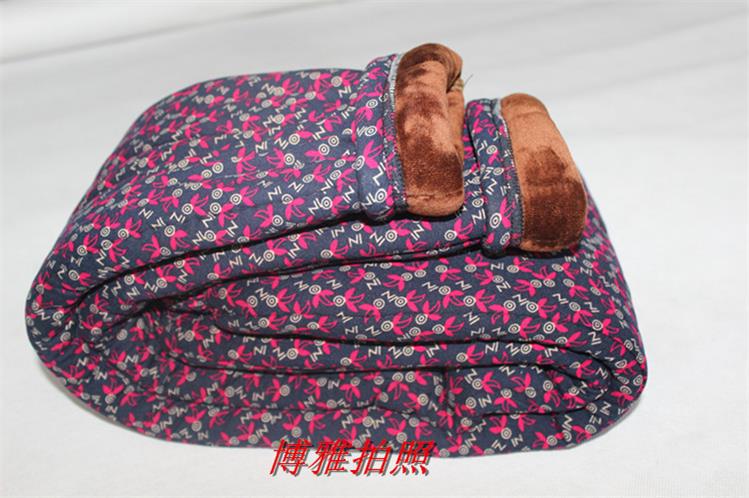 Dày mùa đông váy bên ngoài mặc cộng với nhung granny mẹ 60 quần cotton 70 người già 80 tuổi eo cao quần ấm áp.