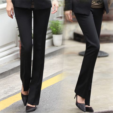 Mùa xuân và mùa hè size lớn màu đen Slim váy dụng cụ công sở quần dài eo cao chân thẳng quần chuyên nghiệp quần nữ mẫu áo sơ mi nữ cổ tròn đẹp