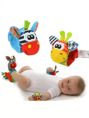 Promotion 0-1 year old baby animal strap Wristband Socks with rattle bell Baby newborn toy