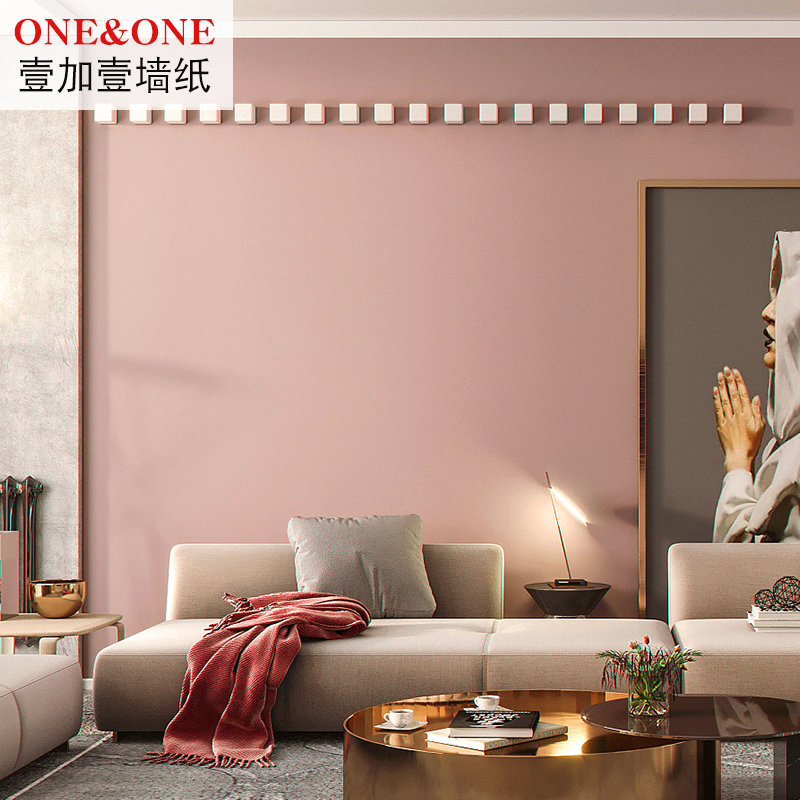 Dirty pink wallpaper girl bedroom children's room background wall girl heart princess pink wallpaper Nordic style modern minimalist