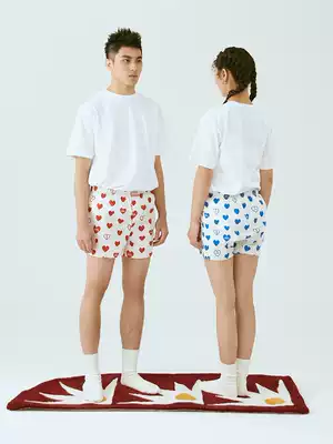INNERPSYCHE inner personality heart heart four-corner panties Aro pants creative couple cute men AND women trendy home pants
