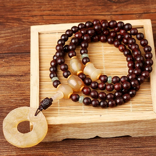 Оригинальный браслет из старинного материала из розового дерева, натуральные четки из круглых бусин подходит для мужчин и женщин для влюбленных, 108 бусин