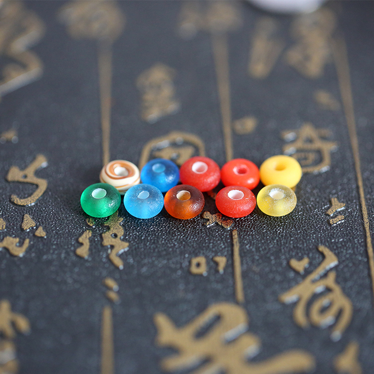 Ancient law glazed agate accessories septico-septico-bead counting disc pearl Buddha pearl moon Bodhi-moon Bodhi accessories