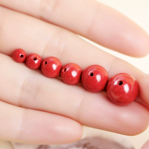 Натуральная природная руда, бусины подходит для мужчин и женщин, оберег на день рождения, украшение-шарик, четки из круглых бусин, браслет, аксессуары, цвета киновари