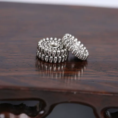 Металлические бусины, аксессуары, четки из круглых бусин из грецкого ореха, четки бодхи, аксессуар, ювелирное украшение, браслет, золото и серебро