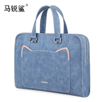 Mais Shark Notebook Handbag Lady Applies Macbook Apple Notebook Bag Woman air13 3 inch pro16 Hushuo Lenovo Little New 14 Huawei mate computer bag commute 1