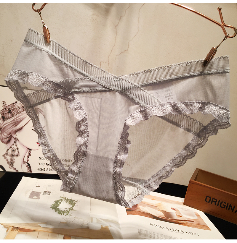 Châu Âu và Hoa Kỳ ánh sáng lưới dát ren gợi cảm bên trong thoáng khí eo thấp cotton tóm tắt phụ nữ quan lot nu eo thap