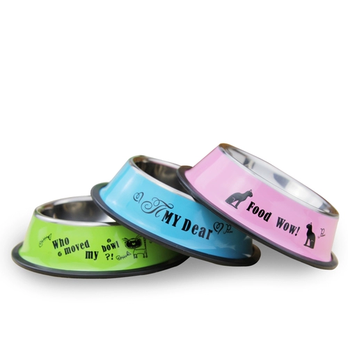 Стальная сталь для собак бассейн для собак золотые волосы горшка для собак плюшевые продукты Pet Dog Bow