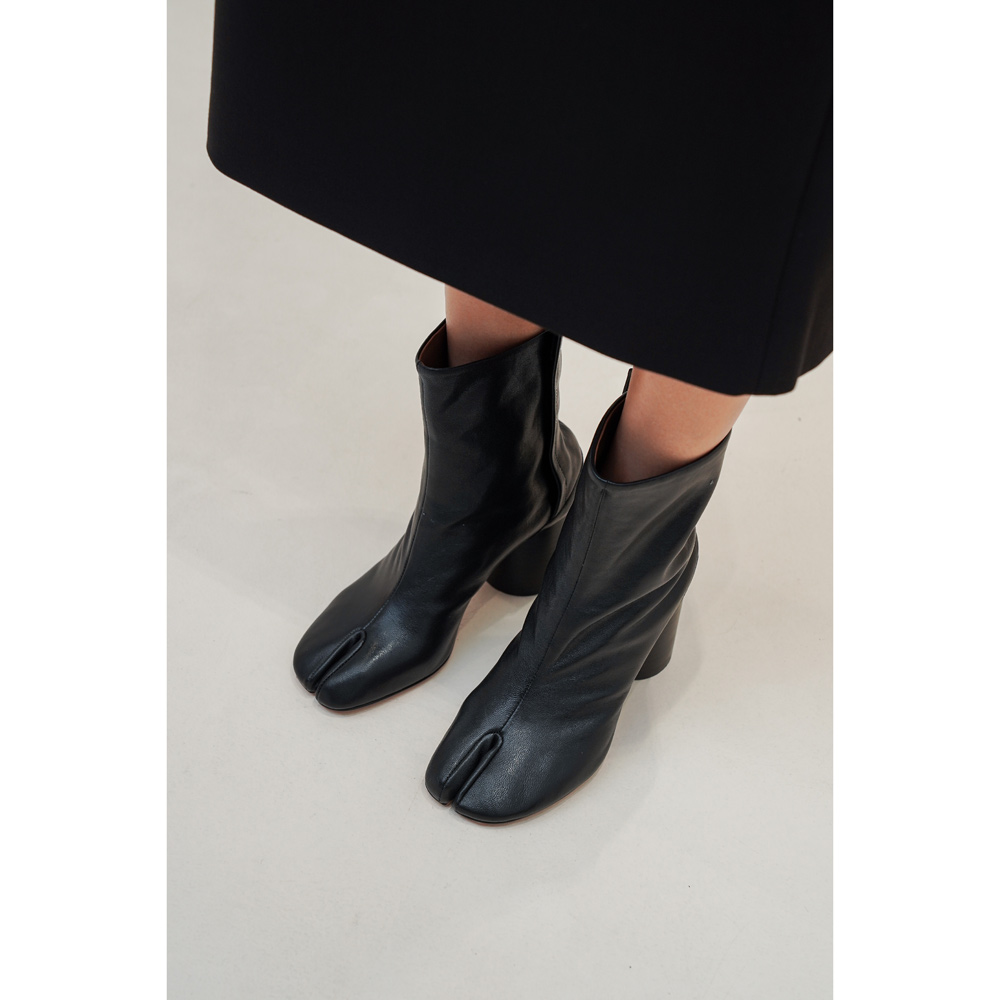 Gross Cat GS Plant Tanning Goat Leather Tabi Toe Short Boots Woman 2021 Autumn Winter New Genuine Leather Handmade Thick Heel Boots