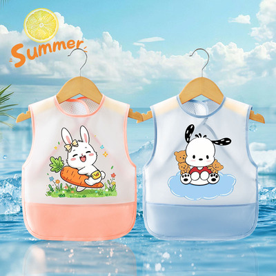 Summer Waterproof Baby Bib Children's Smock Dining Bib Infant Thin Sleeveless Anti-Dirt Apron — 6