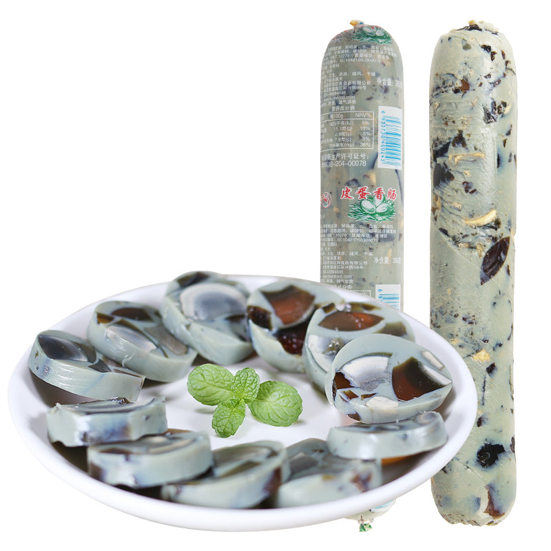 Double Floral leather Egg Sausage 350g Beni Creek Preserved Egg Sausage North-east Flavor Ready-to-eat Snack Cold Dish Cooked Food