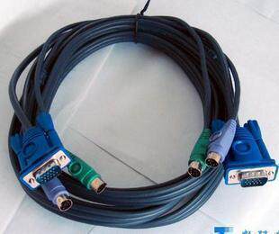 Physical store KVM switch cable 3 meters full copper original three parallel wire for the needle