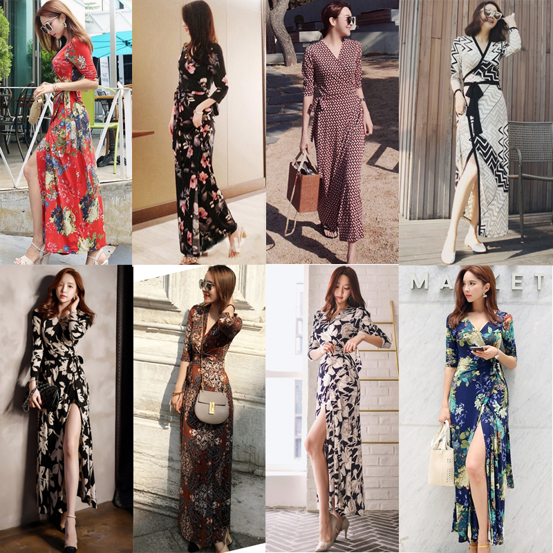 French-Style Long Tea Break Dress 2026 Spring/Summer Slim Fit Elegant Socialite V-Neck Side Slit One-Piece Dress
