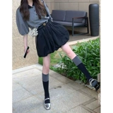 Футболка polo, летняя сексуальная футболка с коротким рукавом, рукава фонарики, подходит для подростков, французский стиль