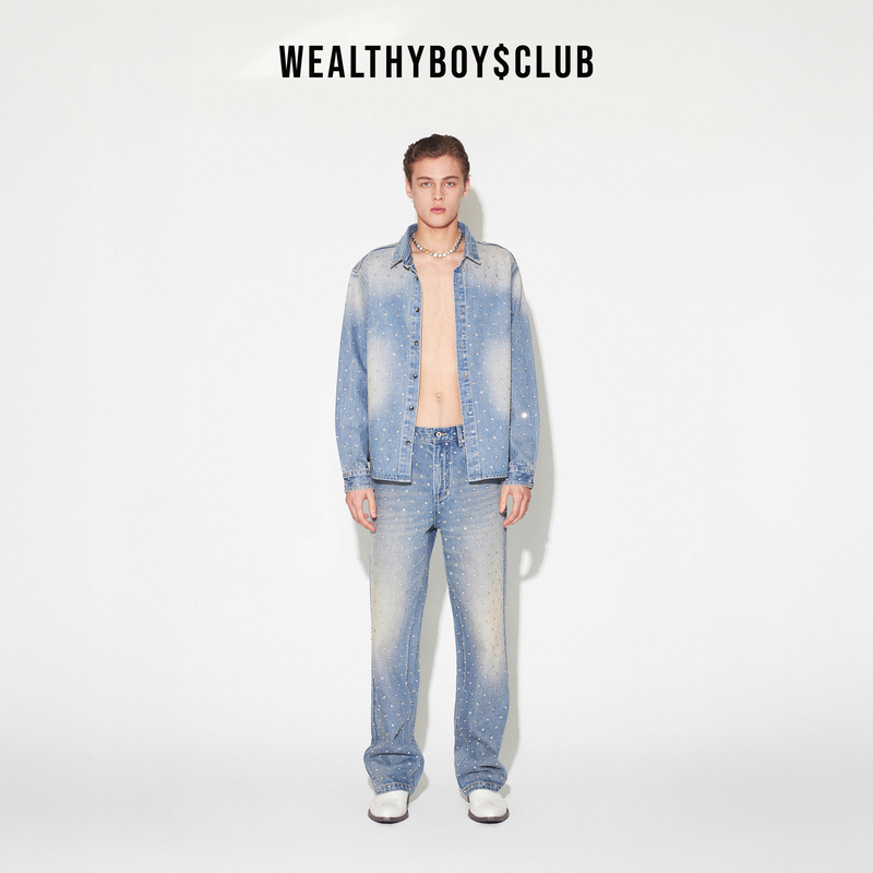 Wealthyboysclub【Celebrity Style】Starry Rhinestone Western Cowboy Shirt Jacket for Men and Women Wealthyboysclub【Celebrity Style】Starry Rhinestone Western Cowboy Shirt Jacket for Men and Women