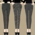 Cộng với quần legging nhung dày cho nữ trung niên thu đông mẫu quần dài size lớn eo cao quần mẹ màu quần ấm