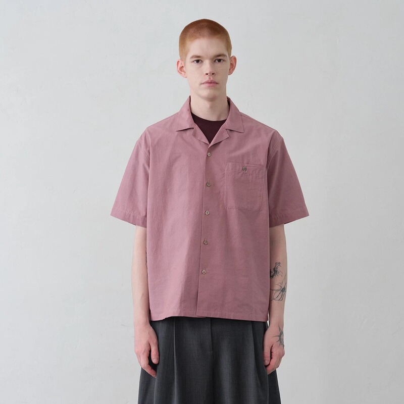 Uni up Pima Cotton and Silk Blend Pink Casual Shirt, Summer Outerwear, High-Density Texture Short-Sleeve Top Uni up Pima Cotton and Silk Blend Pink Casual Shirt, Summer Outerwear, High-Density Texture Short-Sleeve Top