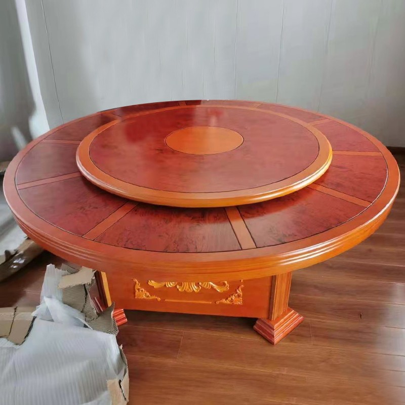 Hotel dining table electric large round table 3 meters 20 people hotel private room automatic turntable three meters 15 people with induction cooker