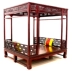 Thế hệ đồ cổ màu đỏ bằng gỗ rắn tán giường Ming và Qing đồ nội thất Wanzi lưới giường mới giường cổ Zen - Giường