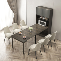 Small family folding table household multifunction combination of the island Table high wine cabinet can be scaled to eat table