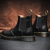 Martens, демисезонные челси, черная униформа медсестры, из натуральной кожи