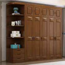 Chinese solid wood wardrobe 2 doors 3 doors 4 doors 5 doors 6 doors Composition with corner plus top bottom pumping Home Bedroom big closet