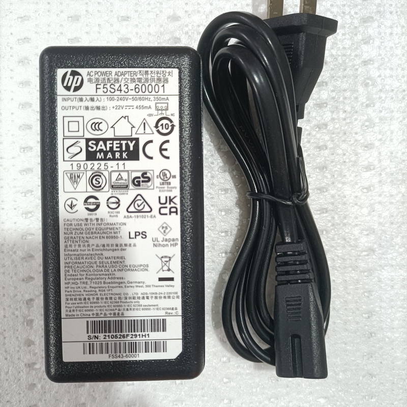 Hp 22V 455Ma Printer Power Adapter F5S43-60001 60002 Brand New Original Hp 22V 455Ma Printer Power Adapter F5S43-60001 60002 Brand New Original
