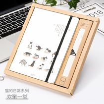 Office hand-book stationery gift box set Small fresh literary notepad Japanese cat travel hand-book office