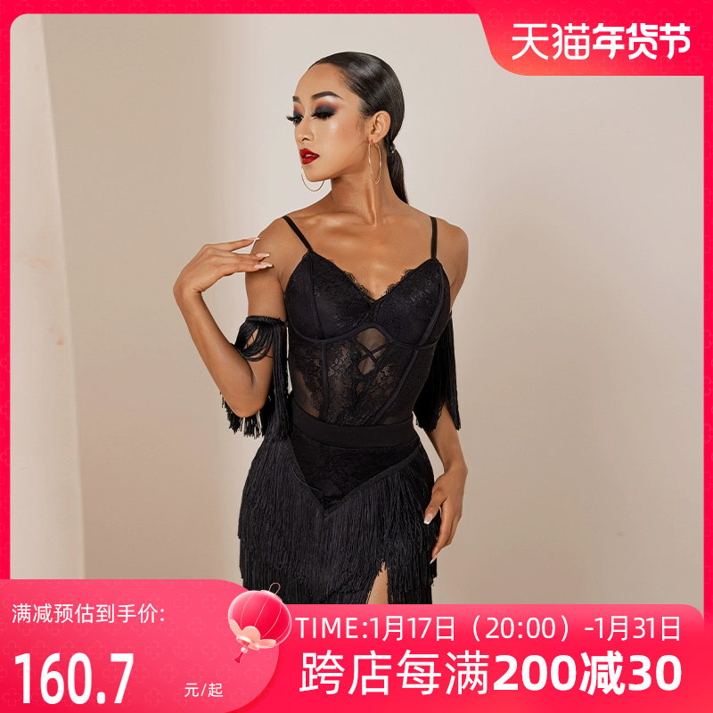 YES Latin dance dress dancing blouses women rehearsing for adults 2023 new autumn and winter harnesses splicing body suits YD121-Taobao