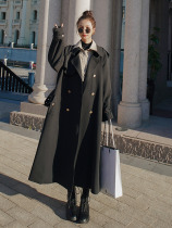 Sandro Queen2021 early autumn new Herbene Wind Breeze Girl Korean version Inn Wind double-row buttoned with big clothes