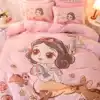 Thickened baby velvet bedding four-piece set Milk coral velvet Princess wind flannel Winter double-sided velvet girl